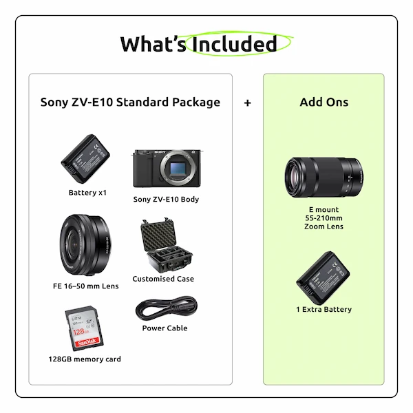 Rent sony zve10 zoommax combo in Mumbai | Zero Deposit Rentals